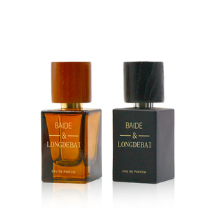 Flacon de parfum vide personnalisé OEM 30ml 50ml 100ml, flacon carré en verre couleur personnalisée avec pompe à sertir et couvercle blanc - Product Image 6