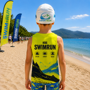 Camisetas de tirantes personalizadas con estampado por sublimación para niños, de poliéster de secado rápido, para natación, correr y eventos. - Product Image 2