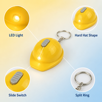 Porte-clés casque de sécurité personnalisé avec logo, décapsuleur et lumière, en PVC et alliage – Nouveauté en gros