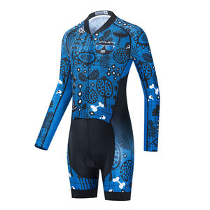 Vêtements de vélo professionnels pour femmes, maillot de cyclisme à manches longues personnalisable, <span class=keywords><strong>combinaison</strong></span> moulante OEM pour le triathlon pour les professionnels - Product Image 4