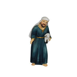 Figura de Natividad Oriental Babilónica, Pastor Pintado a Mano, Figura de Navidad de Poliresina y Juguete, Aprox. 10 cm - Product Image 1