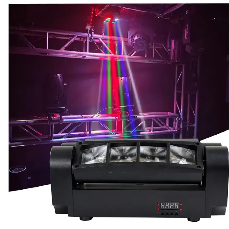 LED Club Mini Stage Spider Lights 8*6w RGBW Dj Beam Stage Wash Light Effect Moving Head Light For Nightclub Bars Disco