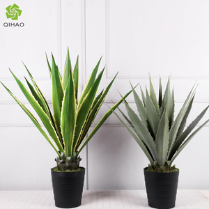 QIHAO Artificial Agave Plant High Simulation Indoor Home Decor Silk Flower <b>Potted</b> Greenery - Product Image 5