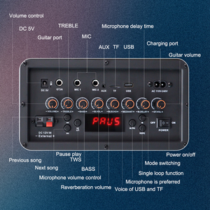 Hệ thống âm thanh di động không dây JQS912 cho tiệc tùng, loa kéo karaoke ngoài trời HiFi 12 inch, 2 micro, Bluetooth 5.0, dùng cho gia đình - Product Image 4