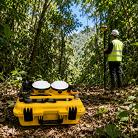Penerima Laser Visual AR A&I GNSS 1408 Kanal Sim 4G IMU Peralatan Survei Lahan Pemetaan Laser RTK GNSS Set Base dan Rover