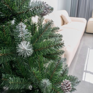 Tuyết-dusted nhân tạo cây thông thông nón đầy đủ thực tế sang trọng năng lượng mặt trời-Powered Đèn Led tạo ra mùa đông huyền diệu - Product Image 3