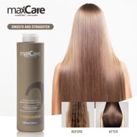 Ensemble de traitement lissant à la kératine brun pour cheveux crépus et abîmés