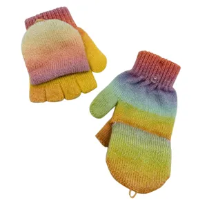 Wholesale Kids Flip Knitted Winter Keep Warm Fingerless Flap Mittens