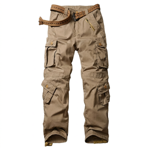 Pantalon Cargo avec Logo personnalisé de haute qualité pour homme, vêtement d'extérieur décontracté de couleur unie, plusieurs poches de randonnée, offre spéciale - Product Image 1