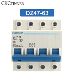 Mini disjuntor mcb, disjuntor mcb, interruptor de desbaste, DZ47-63 4p, ac 400v, 10a, 16a, 20a, 25a, 32a, 40a, 50a, 63a