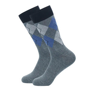 Venta al por mayor a granel de los hombres sobre la pantorrilla calcetines de vestir de gran tamaño EE. UU. 10-13 Polka Dot <span class=keywords><strong>Dark</strong></span> Stripes Calcetines de negocios para los hombres - Product Image 6