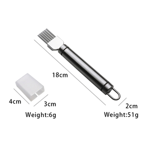 Râpe à fruits et légumes de cuisine, couteau à découper les oignons verts, trancheuse à oignons verts en acier inoxydable avec protège-lame en plastique - Product Image 6