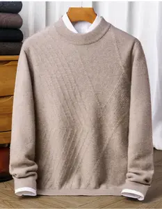 100% чистый кашемир, индивидуальная зимняя мужская одежда, мужской кашемировый свитер с круглым вырезом для зимы