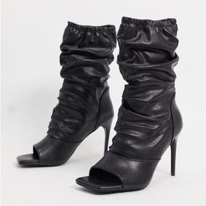 Personalizado Mujeres Punta abierta Moda Sexy Diseñador de moda Tacones gruesos Botas Zapatos de tacón para damas - Product Image 2