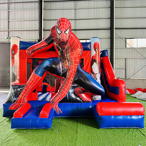 Castello Gonfiabile Hupfburg Giochi Gonfiabili Bouncy Castle Spiderman per Bambini per Noleggio Feste - Product Image 1