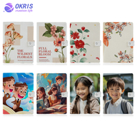 Couverture de livre A5 en coton et lin vierge pour sublimation avec bouton-pression 14,8x21cm, pochette réutilisable pour carnet personnalisable avec impression intégrale