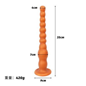 Plug anal long en silicone souple avec perles, jouet sexuel SM pour femme, livraison directe - Product Image 2