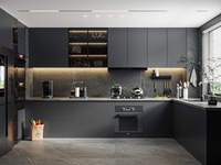 Mobilier de Cuisine Îlot Design de Luxe Personnalisé en Bois Moderne, Fabriqué en Chine