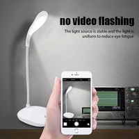 Lampe LED rechargeable par USB Table flexible en col de cygne pour l'entretien des yeux Contrôle tactile Lecture portable en ABS pour l'éclairage intérieur des enfants