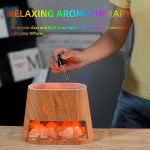 Tinh thể tự nhiên đá muối đá môi trường xung quanh đèn phòng ngủ tạo độ ẩm đầy màu sắc ngọn lửa tinh dầu khuếch tán - Product Image 4