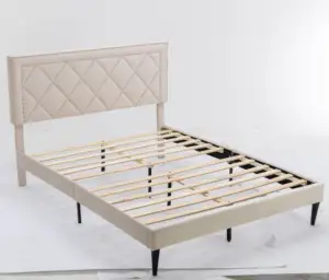 ชุดห้องนอนขนาดคิงไซส์เฟอร์นิเจอร์บ้านทันสมัยแผงเตียงไม้ขนาดควีนไซส์พร้อมกระดุมหัวเตียงกระจุกหัวเตียงขนาดควีนไซส์ - Product Image 1