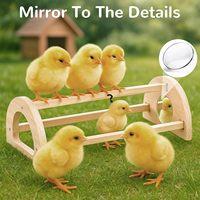 Perchoir à poules en bambou JQ, grande taille, facile à installer, avec miroir, pour usage extérieur
