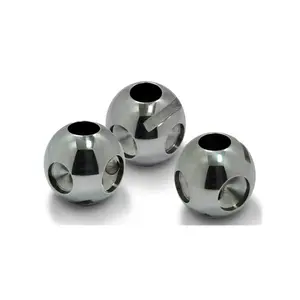 Customized Stainless Steel 1/4" Valve Ball With 45 Degree Relief Holes For Energy Field