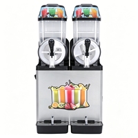 Machine à slush commerciale à double réservoir de 12 L, en acier inoxydable, pour boissons glacées, margaritas, pour bar, café, restaurant, certifiée CE