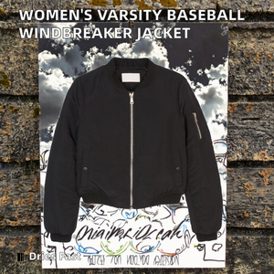 เสื้อแจ็คเก็ตบอมเบอร์ผู้หญิงแบบขายส่ง OEM ปรับแต่งได้ ปิดด้วยซิป ผ้าแคนวาสระบายอากาศ ถักทอ สำหรับฤดูหนาว กันลม - Product Image 2