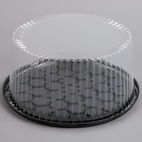 Récipients à gâteaux jetables en plastique écologique personnalisés avec couvercles dôme et planches pour transporter et servir les gâteaux