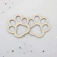 Tailai patte griffe forme bois non fini bricolage artisanat animal de compagnie chien chat patte découpes Laser gravure bois coupe gravure chien étiquette.