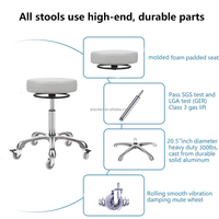 Tabouret de salon professionnel AntluPlus à réglage rotatif à 360 degrés, chaise de beauté pivotante avec roulettes