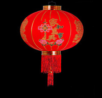 Grande lanterne en tissu chinois rouge suspendue imperméable traditionnelle bon marché lanterne d'éclairage mural extérieur pour le nouvel an lunaire