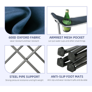 Silla Plegable Portátil Resistente para Exteriores, Silla <span class=keywords><strong>de</strong></span> Camping Plegable Personalizada al por Mayor - Product Image 5