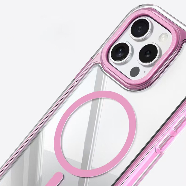 Transparent for Shockproof XS XR Back Cover Magnetic Metal Lens Phone Cases for 16 15 14 13 11 Pro
