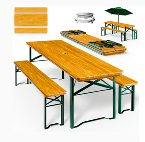Ensemble <span class=keywords><strong>table</strong></span> de <span class=keywords><strong>jardin</strong></span> robuste 170 cm avec 2 bancs, <span class=keywords><strong>table</strong></span> de pique-nique <span class=keywords><strong>pliante</strong></span> en bois, ensemble 3 pièces pour <span class=keywords><strong>4</strong></span>-6 <span class=keywords><strong>personnes</strong></span>, barbecue extérieur - Product Image 3