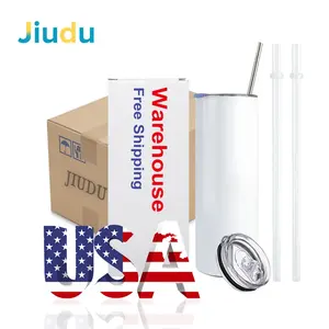 Usa Magazijn Wit 20 Oz Rechte Tumbler Sublimatie Blank Rvs Tuimelaars Dubbele Muur Koffie Sublimatie Tuimelaars