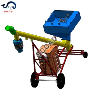 SDCAD customized bulk filling machine big bag silo portable conveyor for truck unloading