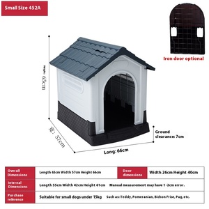 Großes Dreiecks muster Wasserdichtes, regens ic heres Hundehütte aus massivem Kunststoff für mittelgroße Hunde im Freien - Product Image 6