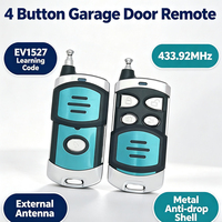 Remote Control RF 4 Tombol Grosir dengan Kode Pembelajaran 433.92MHz, Casing Logam dengan Antena untuk Rolling Shutter dan Pintu Garasi