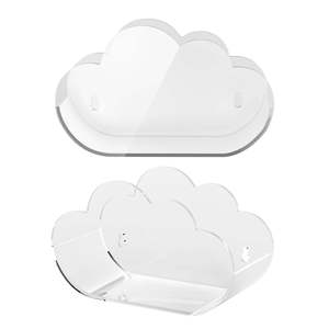 Étagère de rangement murale en acrylique transparent personnalisée en forme de nuage pour la maison, la chambre de bébé, rangement mural pour articles divers, vente en gros - Product Image 6