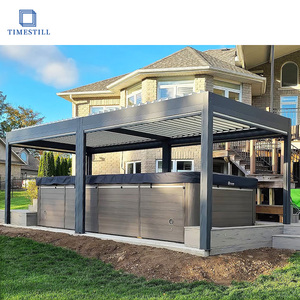 Pérgola <span class=keywords><strong>de</strong></span> <span class=keywords><strong>Aluminio</strong></span> TIMESTILL con <span class=keywords><strong>Lamas</strong></span>, Pérgola <span class=keywords><strong>de</strong></span> <span class=keywords><strong>Aluminio</strong></span> <span class=keywords><strong>para</strong></span> Exteriores <span class=keywords><strong>de</strong></span> 4x6 m, Resistente al Viento - Product Image 3