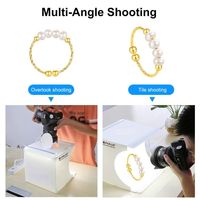 PULUZ Mini Kit d'Accessoires pour Studio Photo PVC 20cm 2 Panneaux LED 1100LM Lumière Pliante Éclairage Photo Tente Boîte Kit de Photographie