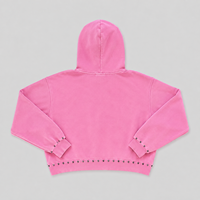 Hoodie Resleting Warna Pink Motif Bunga Grosir, Ringan, Unisex, Model Cardigan Full Zip
