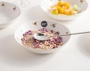 Tazón de Cerámica Clásico Ecológico con Diseño de Abejorro de Dibujos Animados, Tazón de Porcelana Blanca para Ensalada y Arroz, Venta al por Mayor para Bodas y Uso Comercial - Product Image 1