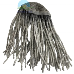 1b gris toupet ombre <span class=keywords><strong>cheveux</strong></span> longs 14 pouces indien <span class=keywords><strong>cheveux</strong></span> humains remplacement Australie hommes gris toupet <span class=keywords><strong>dreadlocks</strong></span> - Product Image 4