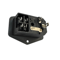 Prise de courant mâle AC 10A 250V, prise de courant AC, adaptateur d'alimentation, connecteur avec interrupteur à bascule rouge marche/arrêt et porte-fusible
