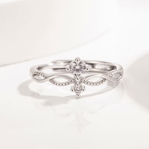 Women's Simple Stylish Gold Plated Real Zircon <b>Crown</b> Open <b>Ring</b> European American Trendy Niche Versatile Fashion Wedding Party - Product Image 5