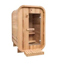1-2 orang Cedar merah kayu padat kabin Sauna uap kering rumah bergerak ramah lingkungan dengan konstruksi kayu