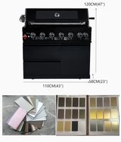 Barbecue à gaz autonome moderne, haut de gamme et luxueux à 6 brûleurs, avec brûleur arrière infrarouge, table latérale pliable, en acier inoxydable élégant, 25,8 kW